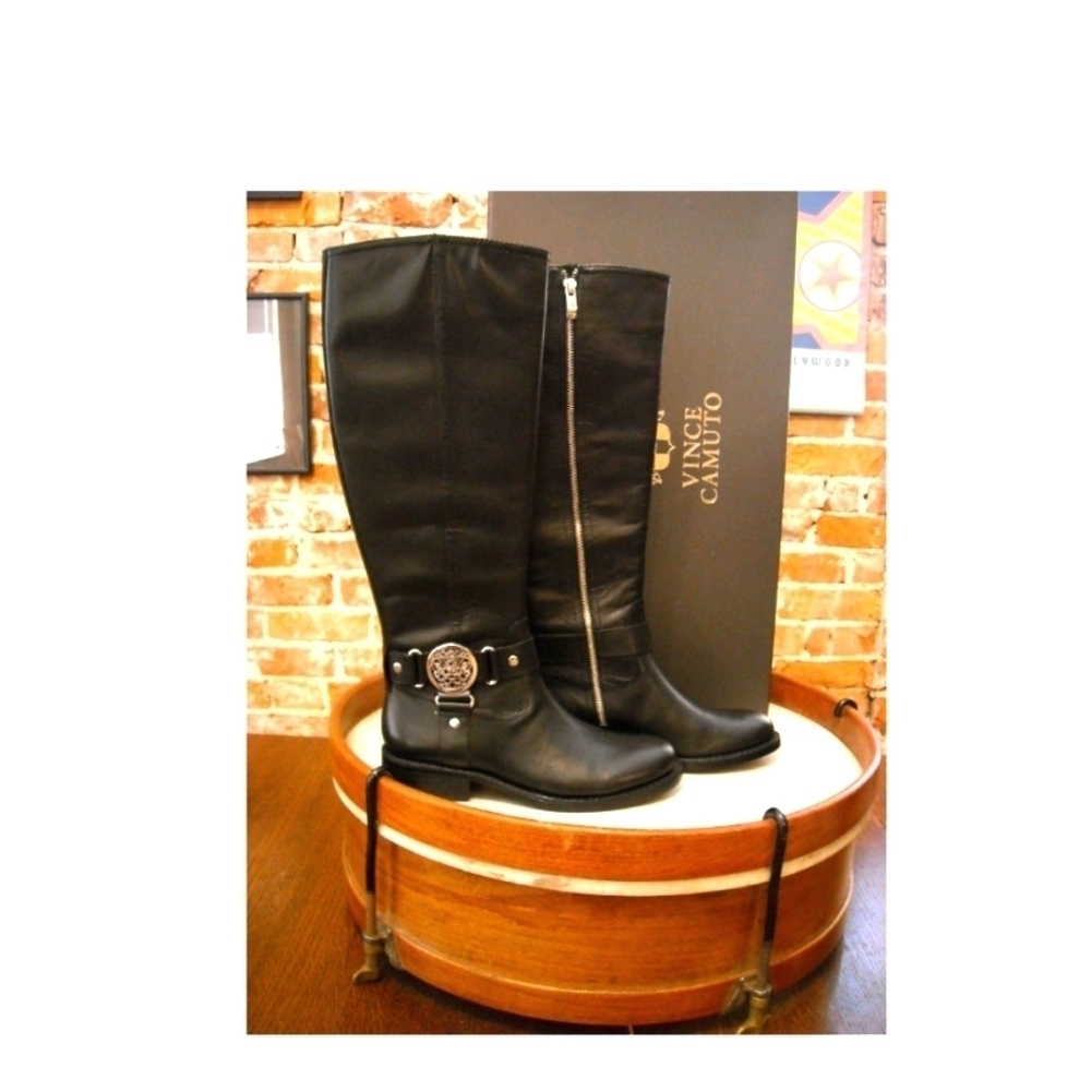 NEW VINCE CAMUTO EQUESTRIAN GENUINE LEATHER BOOTS SIZE 6 - Picture 5 of 8